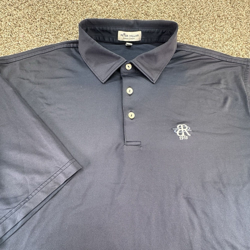 Peter Millar Shirt Mens Extra Large Navy Blue Summer Comfort Golf Polo XL